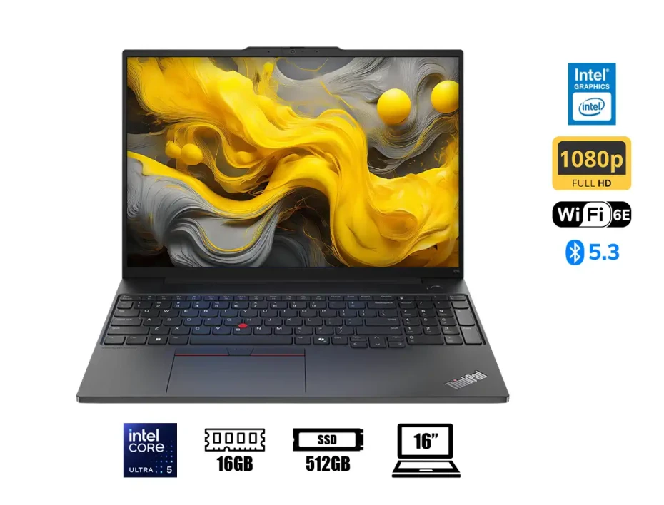 Laptop Lenovo Core Ultra 5-125u Thinkpad E16 Gen 2  (21mb0010lm) Pantalla 16" Wuxga, Ram 16gb, Ssd 512gb, Win11 Pro