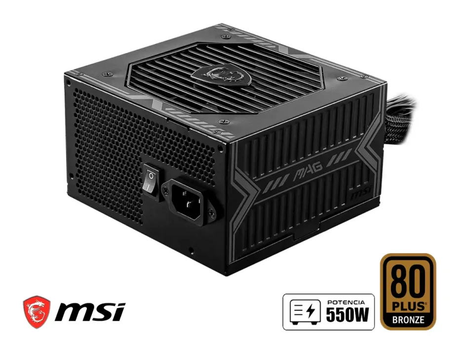 Fuente De Poder Msi 550w Atx, Bronze 80 Plus, No Modular, Color Negro (mag-a550bn)