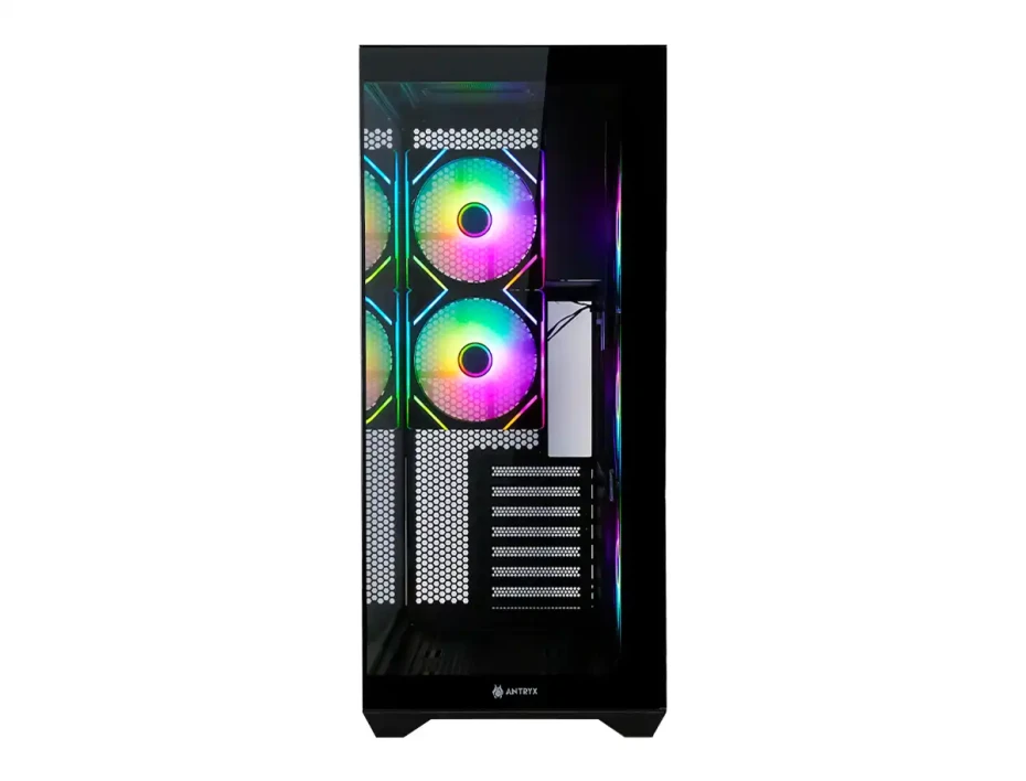 Case Antryx Fx970 Pro Black Gaming S/fuente (ac-fx970k) 2 Panel De Vidrio, 5 Ventiladores Argb