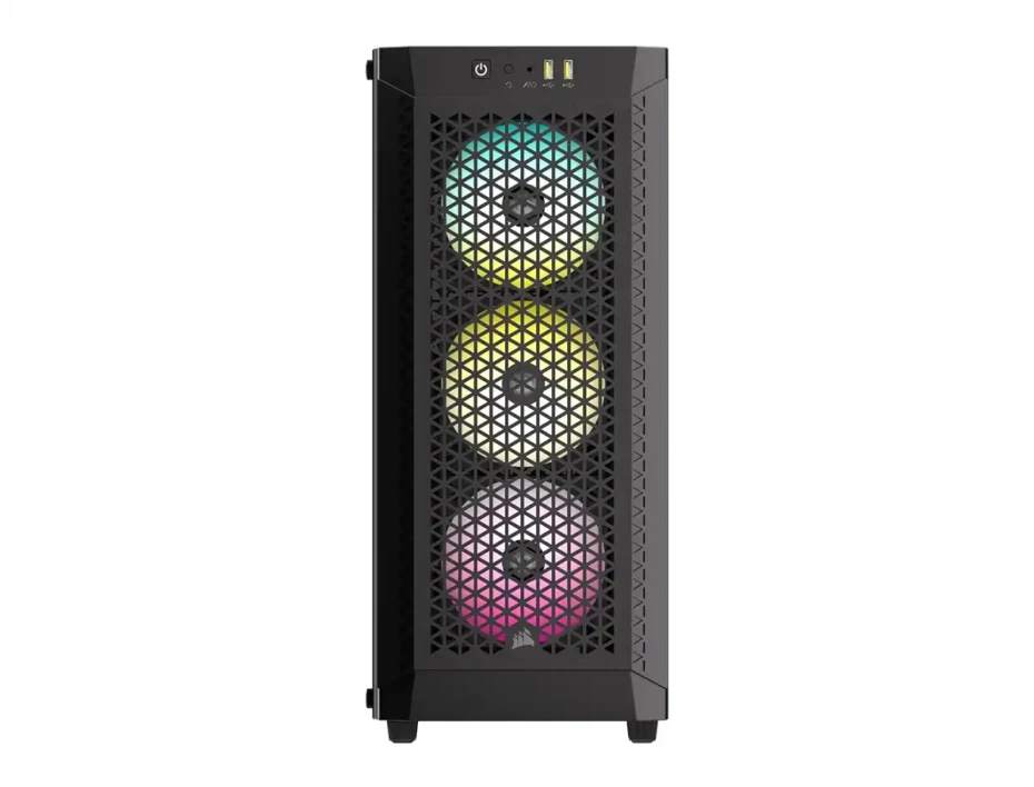 Case Corsair 480t Rgb S/fuente (cc-9011272-ww) Panel Lateral De Vidrio Templado, 3 Cooler Rgb, Negro