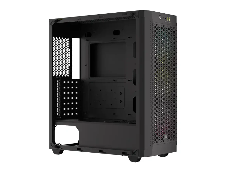 Case Corsair 480t Rgb S/fuente (cc-9011272-ww) Panel Lateral De Vidrio Templado, 3 Cooler Rgb, Negro