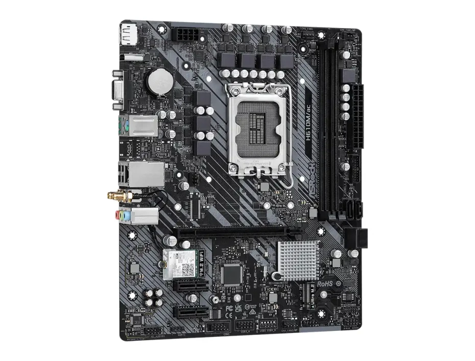 Placa Madre Asrock H610m/ac (h610m/ac Wifi) Socket Lga 1700, Ram Dddr4 Buss 3200mhz, 14va, 13va, 12va Gen, Wifi