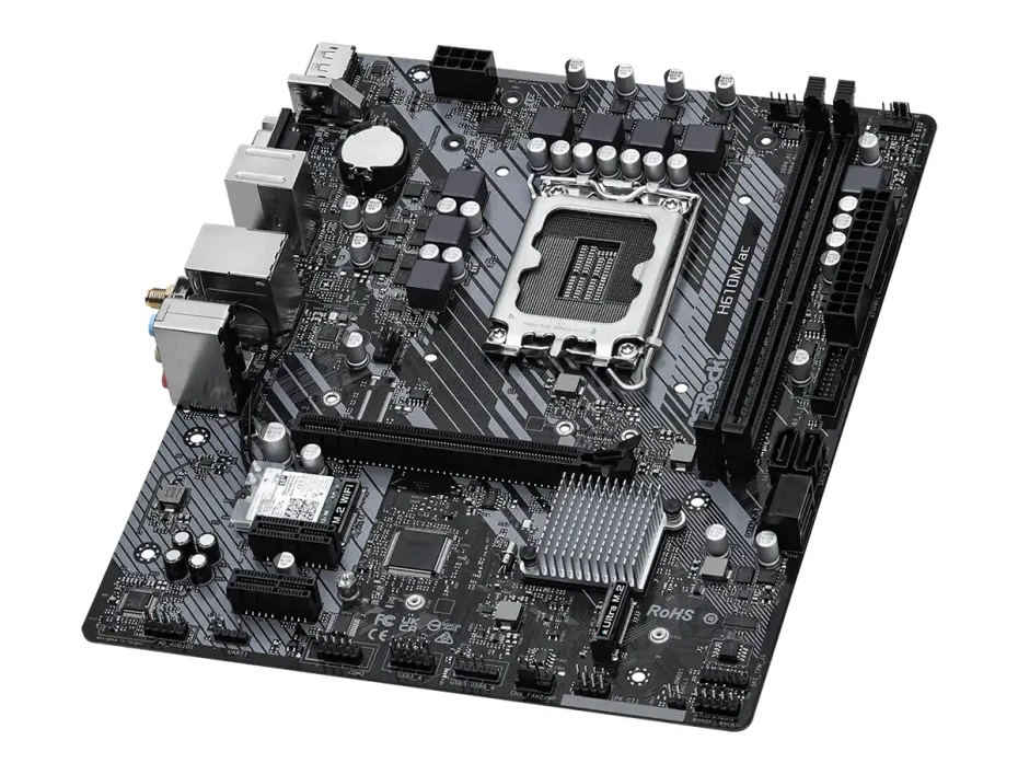 Placa Madre Asrock H610m/ac (h610m/ac Wifi) Socket Lga 1700, Ram Dddr4 Buss 3200mhz, 14va, 13va, 12va Gen, Wifi