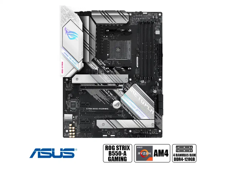 Placa Madre Asus B550-a Rog Strix Gaming (90mb15j0-mtaay0) Socket Am4, Ram Ddr4 Buss 4600oc Mhz, Rgb