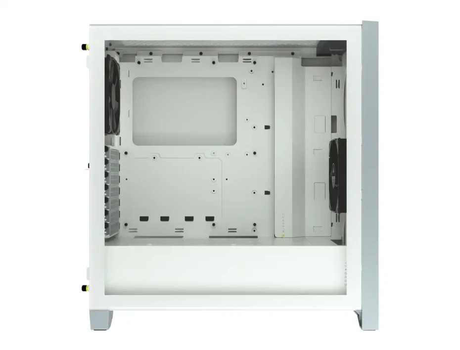 Case Corsair 4000d Airflow S/fuente (cc-9011201-ww) Panel De Vidrio, 2 Ventiladores, Blanco