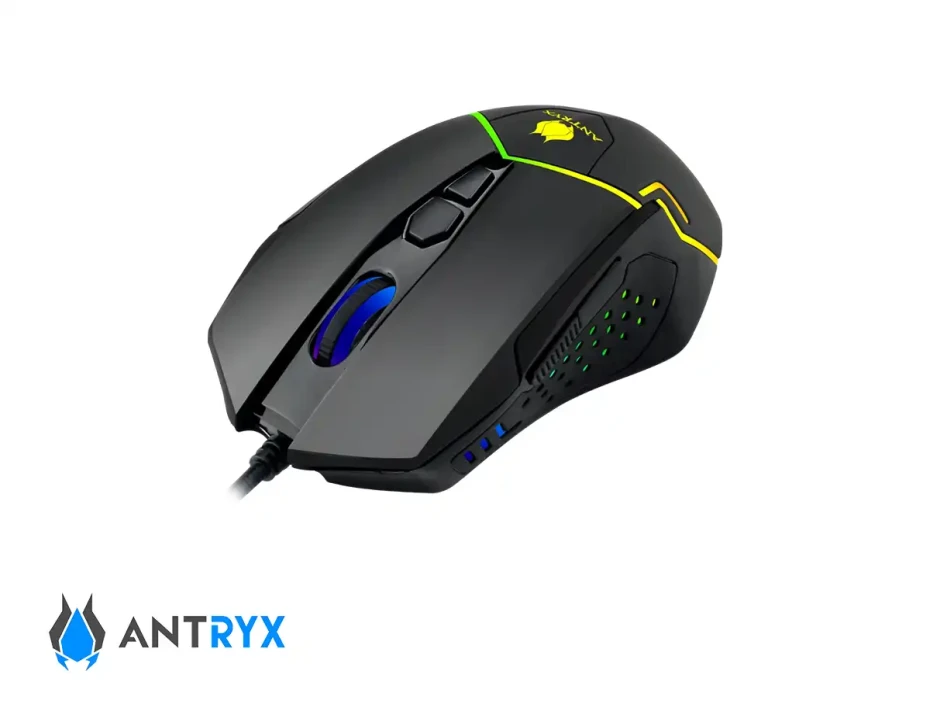 Mouse antryx chrome Askalon (agm-6100k) Hasta 12.400 Dpi, 8 Botones, Rgb, Negro