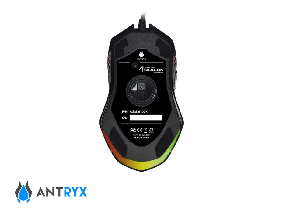 Mouse antryx chrome Askalon (agm-6100k) Hasta 12.400 Dpi, 8 Botones, Rgb, Negro