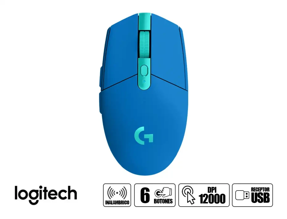 Mouse Inalambrico Logitech Lightspeed G305 Gaming (910-006012) Hasta 12.000 Dpi, 6 Botones, Receptor Usb, Azul