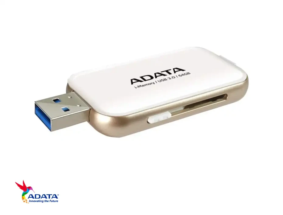 Memoria Usb Adata 64gb Aue710 (aue710-64g-cwh) Usb 3.0, Dispositivo De Almacenamiento, Blanco