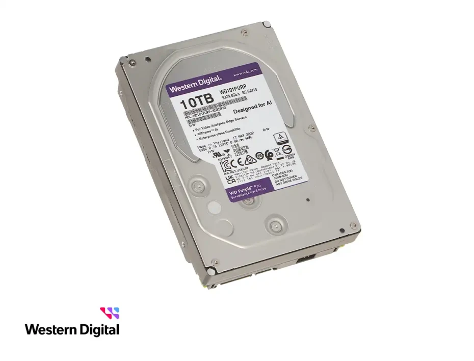 Disco Duro Western Digital 10tb (wd101purp) Cache 256mb, 7200 Rpm, 3.5", Sata 6, Para Video Vigilancia, Purpura