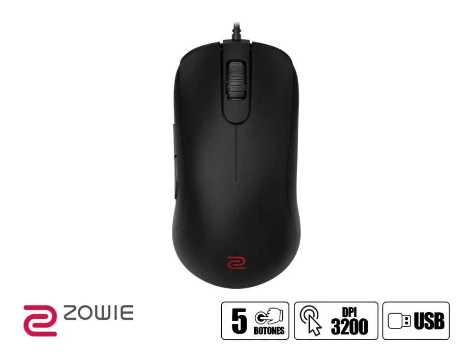 Mouse Zowie S2 Gaming (9h.n0hbb.a2e) Hasta 3200 Dpi, 5 Botones, Negro