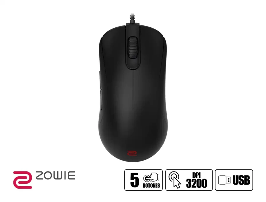 Mouse Zowie Za12-b Gaming (9h.n2vbb.a2e) Hasta 3200 Dpi, 5 Botones, Negro