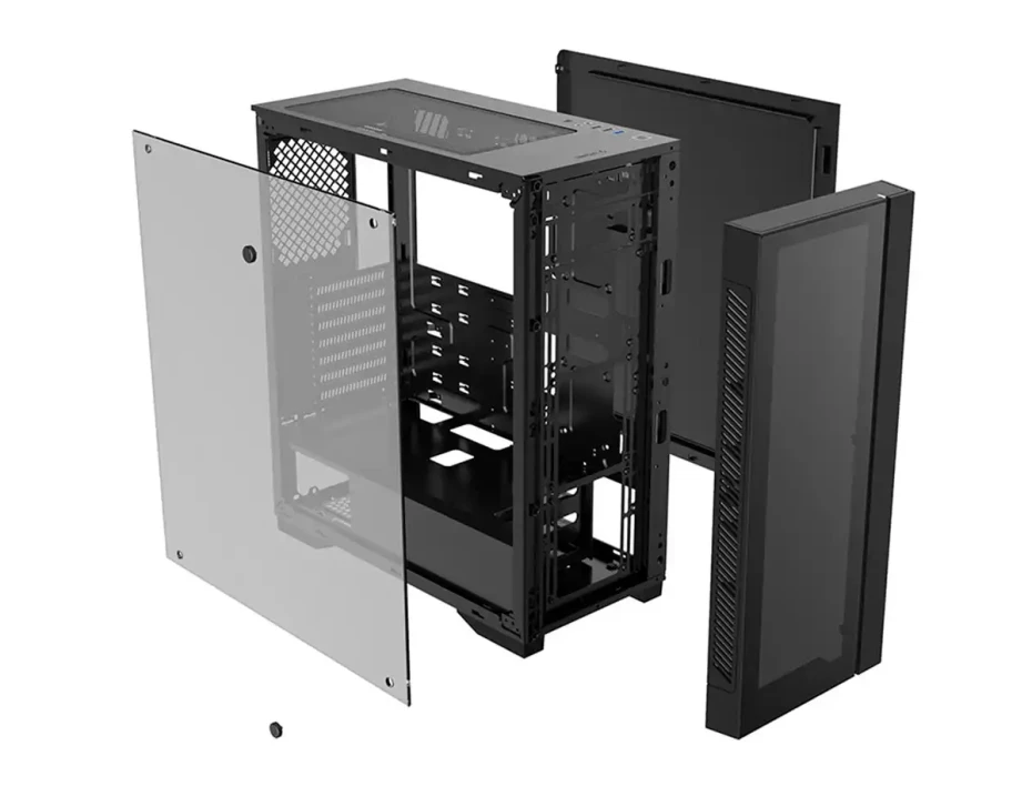 Case Deepcool Matrexx 55 V3 Add Rgb 4f S/fuente (dp-atx-matrexx55v3-ar-4f) Paneles De Vidrio, 4 Ventiladores, Led Argb, Negro