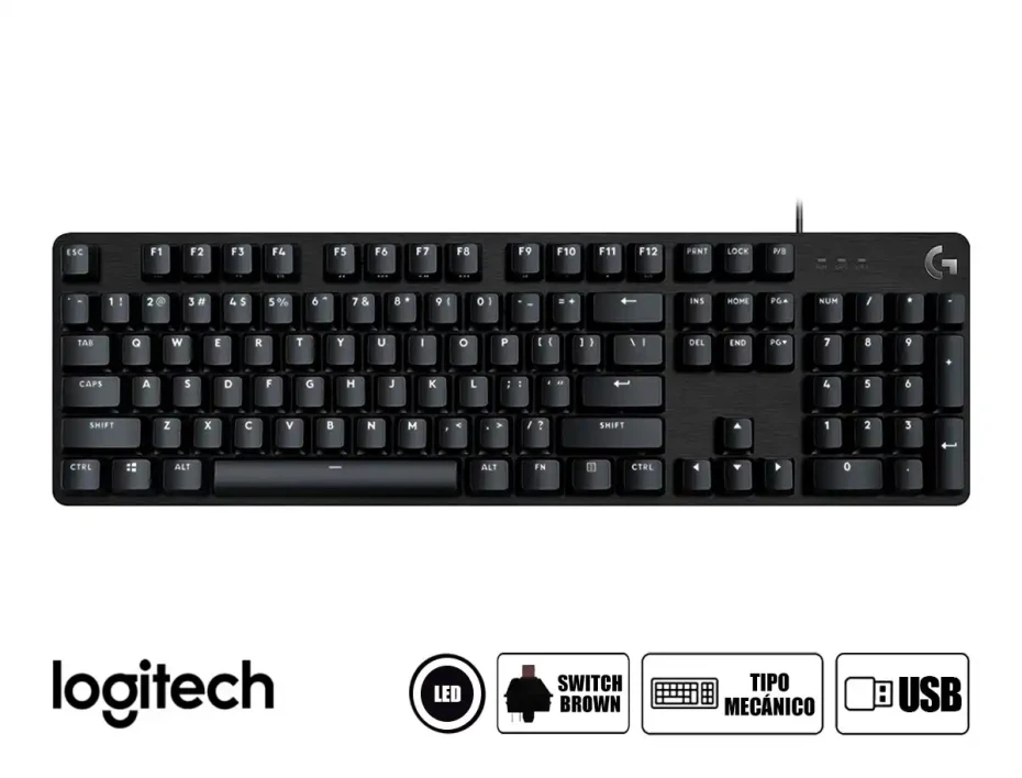 Teclado Gamer Logitech G413 Se (920-010433) Mecanico, Switch Brown, Led, Negro