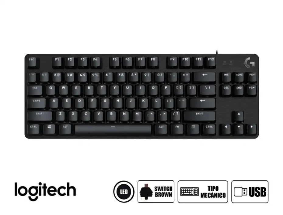 Teclado Gamer Logitech G413 Tkl Se (920-010442) Mecanico, Led Blanco