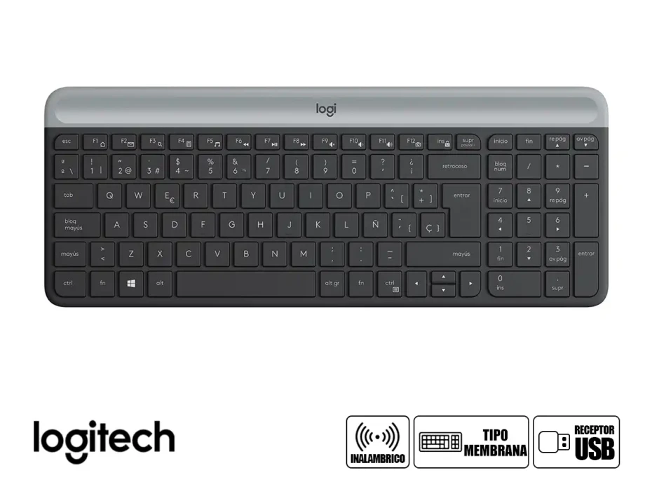 Combo 2 En Uno Logitech Inalambrico Mk470 (920-009266) Teclado, Mouse, 1000 Dpi, Negro