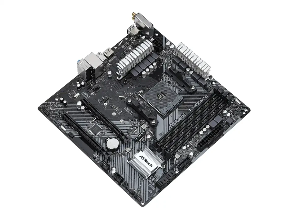 Placa Madre Asrock B450m/ac R.2.0 (90-mxbef0-a0uayz) Socket Am4, Ram Ddr4 Buss 3200 Mhz, Wifi