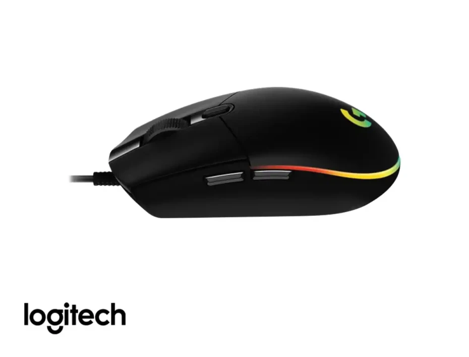 Mouse Logitech G203 Lightsync Gaming (910-005790) Hasta 8000 Dpi, 6 Botones Programables, Rgb, Negro