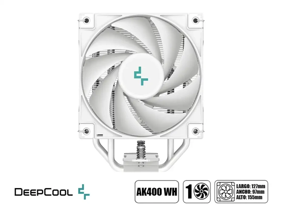 Cooler Para Procesador Deepcool Ak400 Wh (ak400-whnnmn-g-1) 1 Ventilador, 120mm