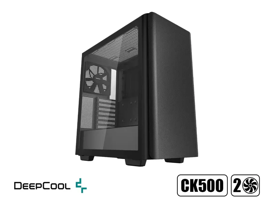 Case Deepcool Ck500 S/fuente (r-ck500-bknne2-g-1) Panel De Vidrio, 2 Ventiladores, Negro