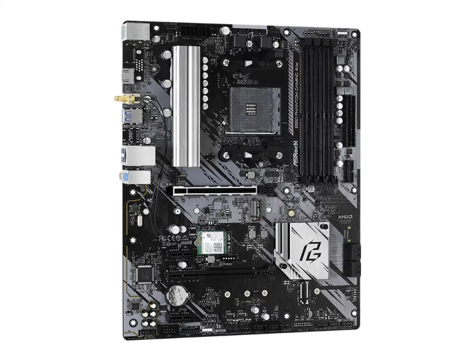 Placa Madre Asrock B550 Phantom Gaming 4/ac (90-mxbdz0-a0uayz) Socket Am4, Ram Ddr4 Buss 4533oc Mhz, Wifi