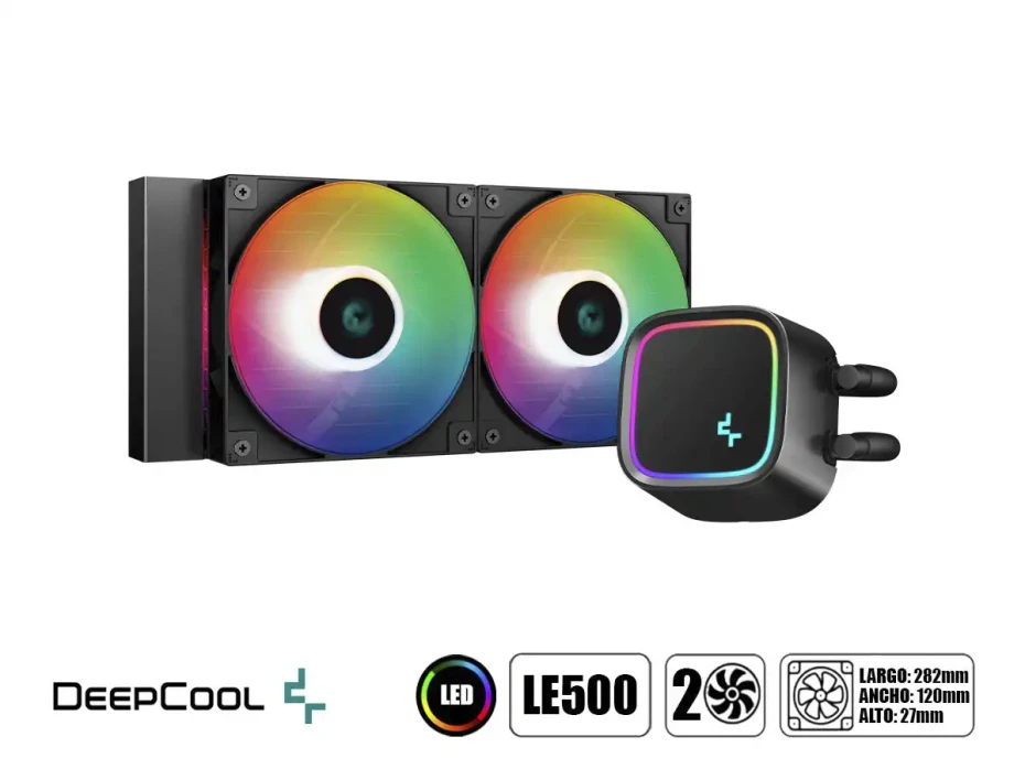 Sistema De Enfriamiento Liquido Deepcool Le500 (r-le500-bklnmc-g-1) 2 Ventiladores, 240mm, Led