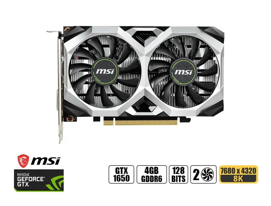 Tarjeta De Video Msi Gtx 1650 Ventus Xs Oc V1 4gb Gddr6 (912-v809-4264) Geforce Nvidia 128 Bits, 2 Ventiladores