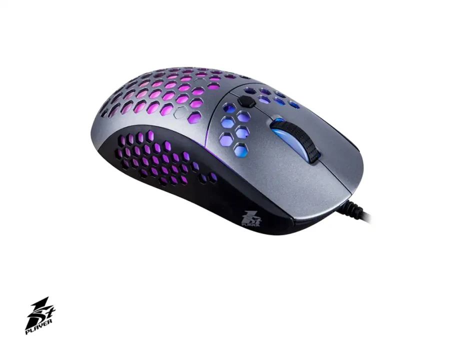 Mouse 1stplayer M6 Gaming (m6-1st Player) Hasta 10.000 Dpi, 6 Botones, Rgb, Gris