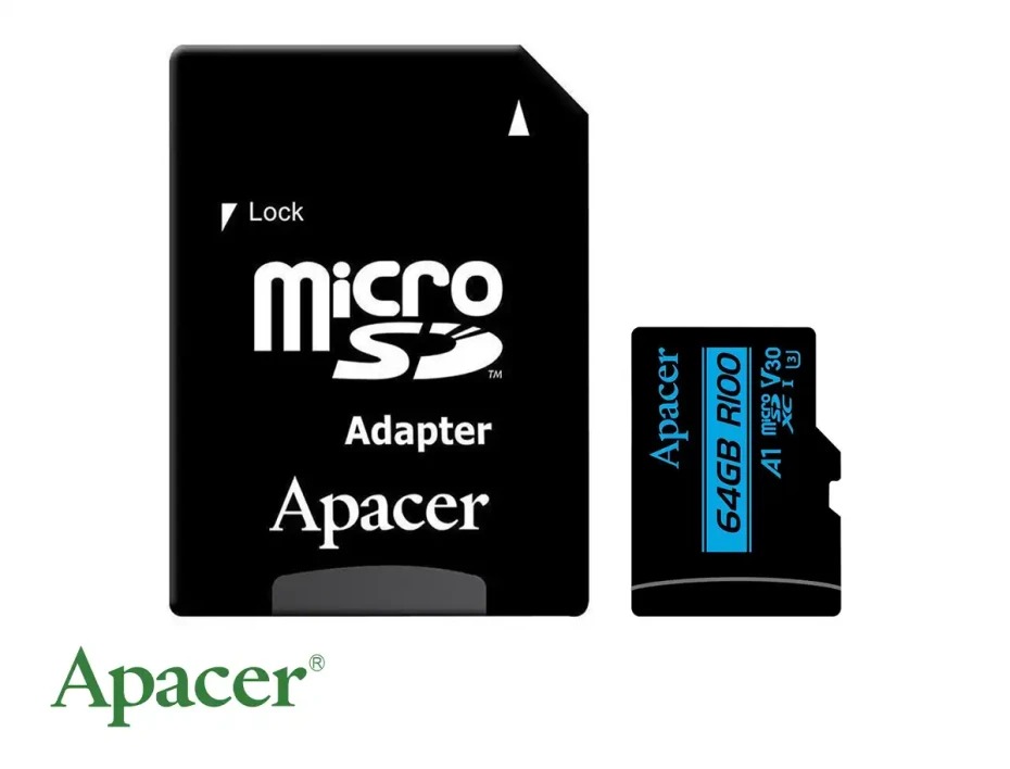 Memoria Micro Sd Apacer 64gb Uhs-i V30 (ap64gmcsx10u7-r) C/card Adaptador, Tarjeta Sd