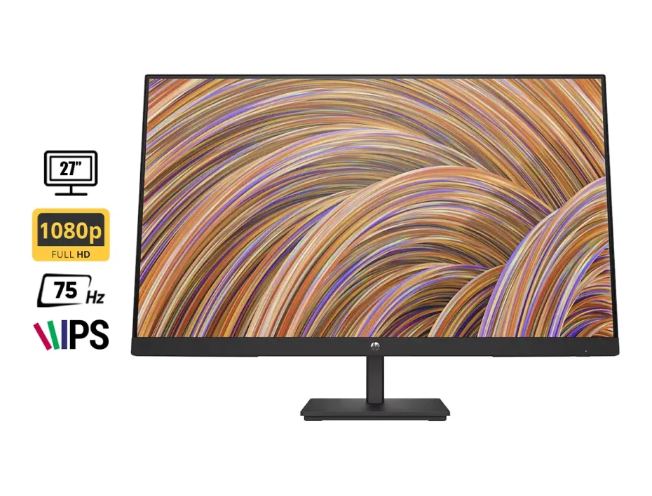 Monitor Hp 27 Pulgadas V27i (65p64aa) Ips, 75 Hz, 1 Hdmi, 1 Vga, Fhd Resolucion 1920 X 1080