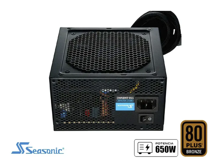 Fuente De Poder Seasonic 650w S12iii (ssr-650gb3) Atx, 80 Plus Bronze, No Modular, Negro