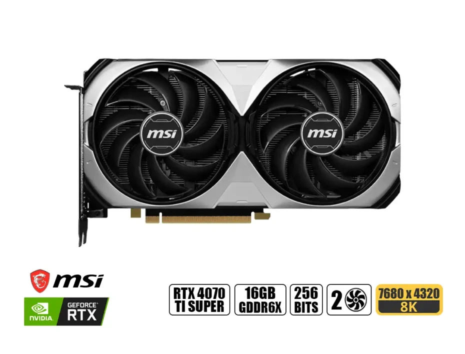 Tarjeta De Video Msi Rtx 4070 Ti Super Ventus 2x Oc 16gb Gddr6x (912-4070ts16gb-ventusx2) Geforce Nvidia 256 Bits, 2 Ventiladores