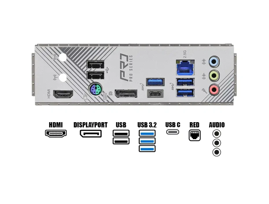 Placa Madre Asrock B760m Pro Rs (90-mxblh0-a0uayz) Socket Lga 1700, Ram Ddr5 Buss 7200oc Mhz, 14va, 13va, 12va Gen, Rgb