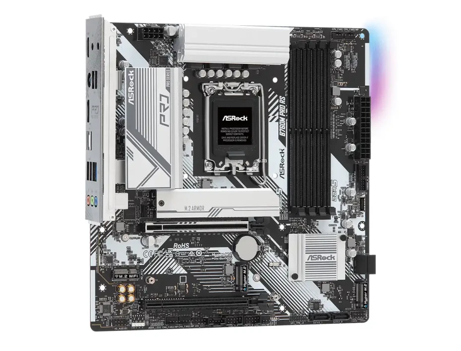 Placa Madre Asrock B760m Pro Rs (90-mxblh0-a0uayz) Socket Lga 1700, Ram Ddr5 Buss 7200oc Mhz, 14va, 13va, 12va Gen, Rgb