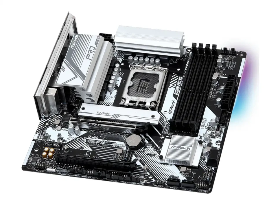 Placa Madre Asrock B760m Pro Rs (90-mxblh0-a0uayz) Socket Lga 1700, Ram Ddr5 Buss 7200oc Mhz, 14va, 13va, 12va Gen, Rgb