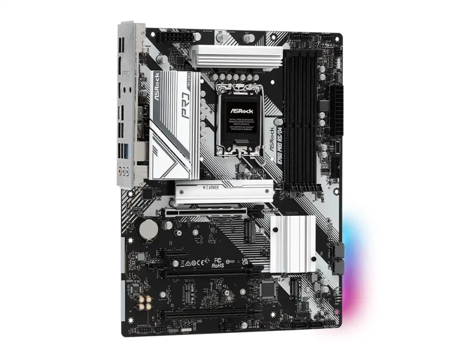 Placa Madre Asrock B760 Pro Rs/d4 (90-mxbl80-a0uayz) Socket Lga 1700, Ram Ddr4 Buss 5333oc Mhz, 14va, 13va, 12va Gen, Rgb