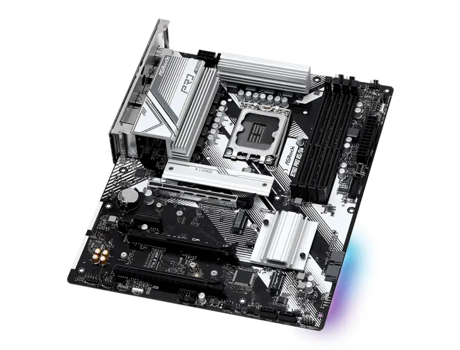 Placa Madre Asrock B760 Pro Rs/d4 (90-mxbl80-a0uayz) Socket Lga 1700, Ram Ddr4 Buss 5333oc Mhz, 14va, 13va, 12va Gen, Rgb