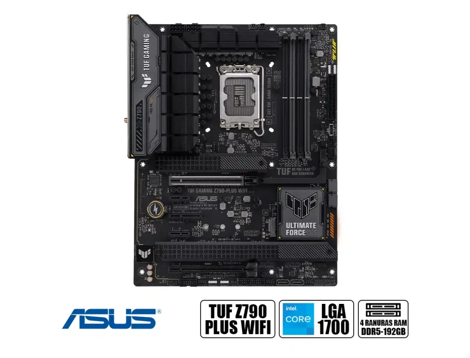 Placa Madre Asus Z790-plus Tuf Gaming Wifi (90mb1d80-m1aay0) Socket Lga 1700, Ram Ddr5 7200oc Mhz, 12va 13va Gen, Rgb, Wifi 6e