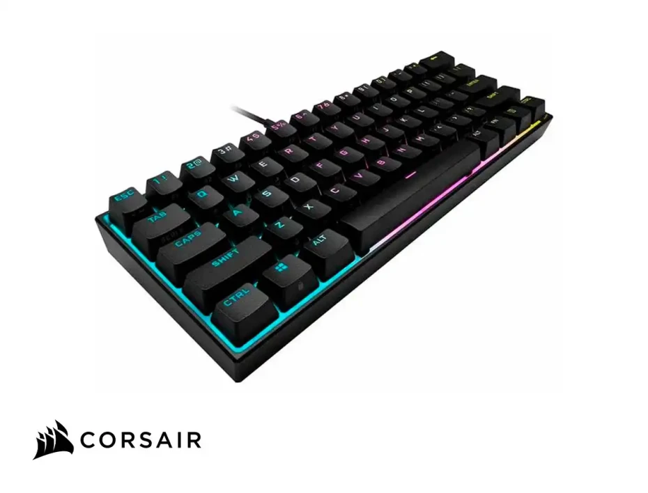 Teclado Gamer Corsair K65 Rgb Mini (ch-9194014-sp) Mecanico, Switch Silver, Led Rgb, Negro