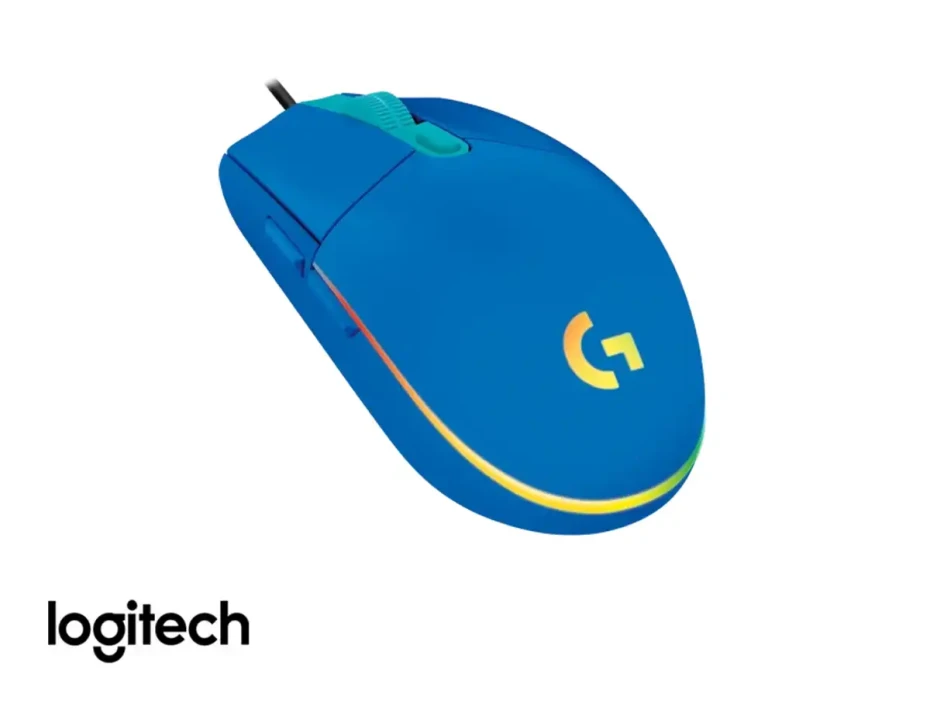 Mouse Logitech G203 Lightsync Gaming (910-005792) Hasta 8000 Dpi, 6 Botones Programables, Rgb, Azul