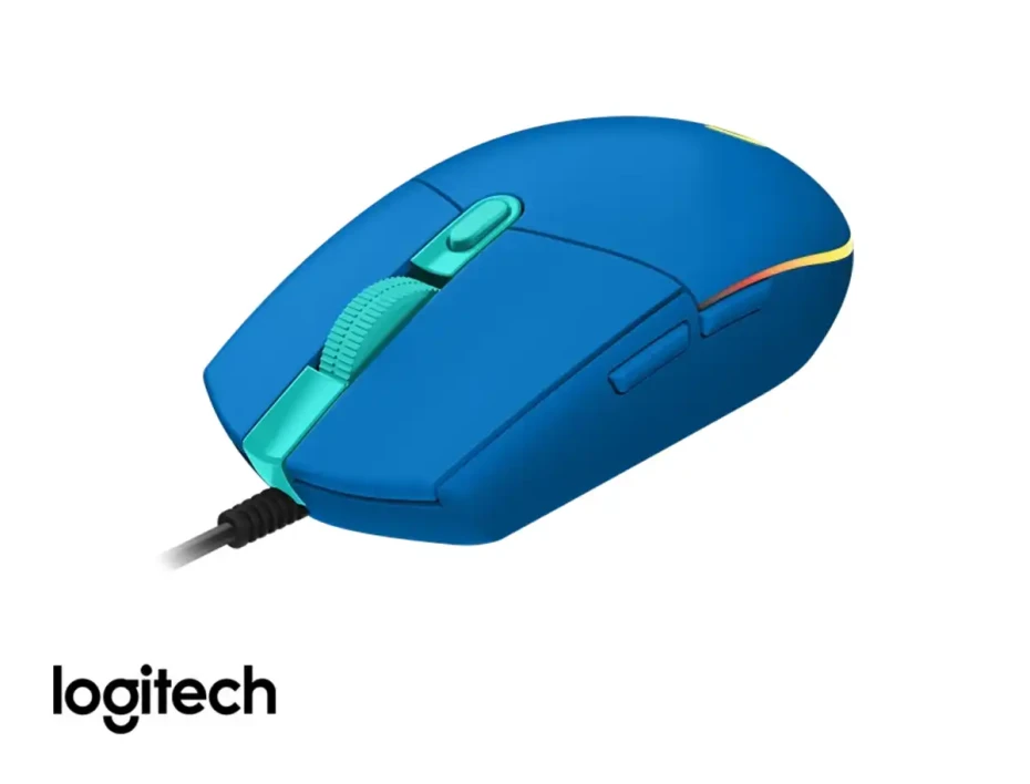 Mouse Logitech G203 Lightsync Gaming (910-005792) Hasta 8000 Dpi, 6 Botones Programables, Rgb, Azul