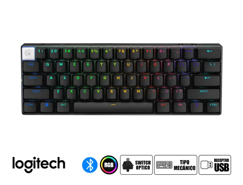 Teclado Gamer Inalambrico Logitech G Pro X 60 (920-011902) Negro Mecanico, Lightspeed Rgb Led