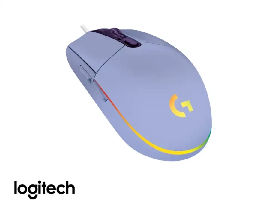 Mouse Logitech G203 Lightsync Gaming (910-005851) Hasta 8000 Dpi, 6 Botones Programables, Rgb, Lila