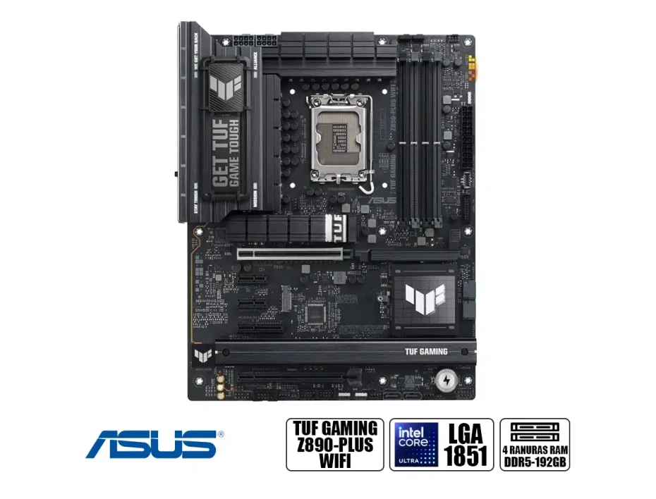 Placa Madre Asus Z890-plus Tuf Gaming Wifi (90mb1iq0-m0eay0) Socket Lga 1851, Ram Ddr5 Buss 9066oc Mt/s, Core Ultra Gen. 15, Rgb, Wifi 7