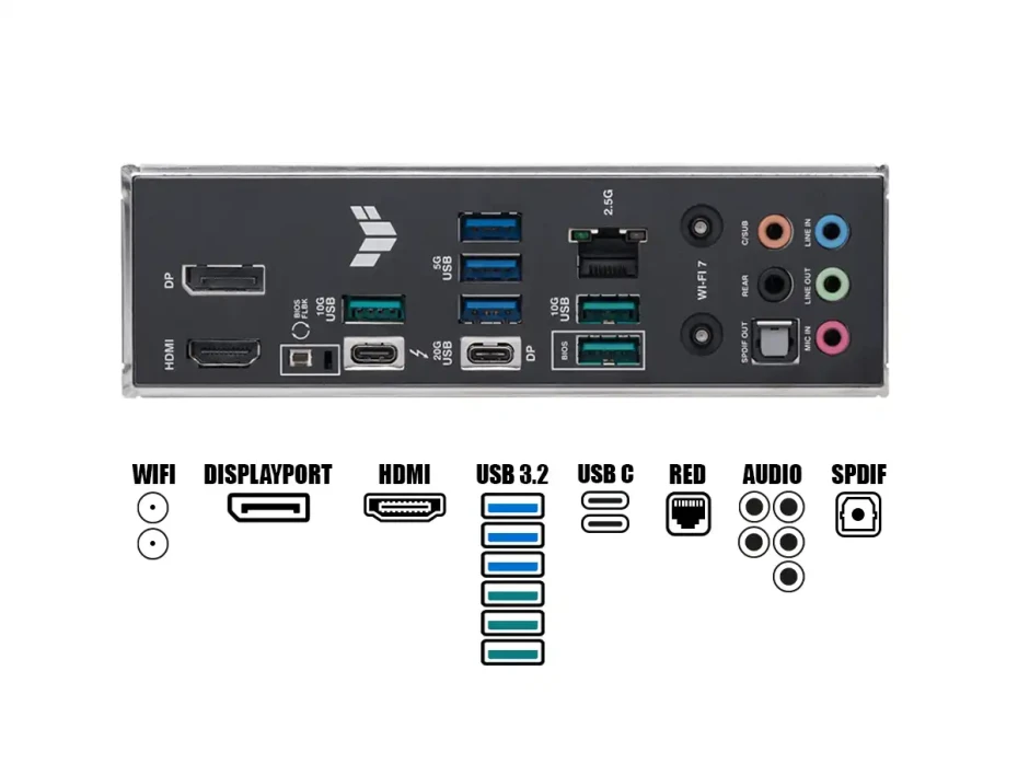 Placa Madre Asus Z890-plus Tuf Gaming Wifi (90mb1iq0-m0eay0) Socket Lga 1851, Ram Ddr5 Buss 9066oc Mt/s, Core Ultra Gen. 15, Rgb, Wifi 7