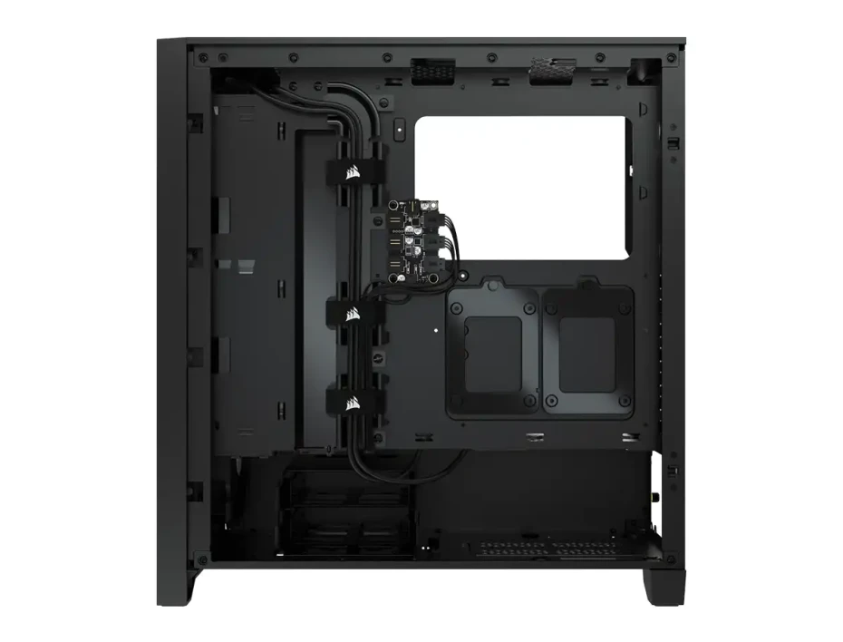 Case Corsair Icue 4000x Rgb S/fuente (cc-9011204-ww) Panel De Vidrio, 3 Ventiladores, Led Rgb, Negro