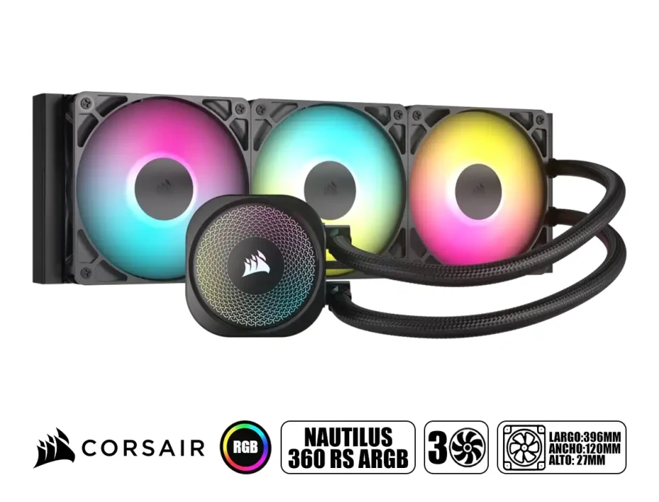 Sistema De Enfriamiento Liquido Corsair Naitilus 360 Rs (cw-9060093-ww) Argb