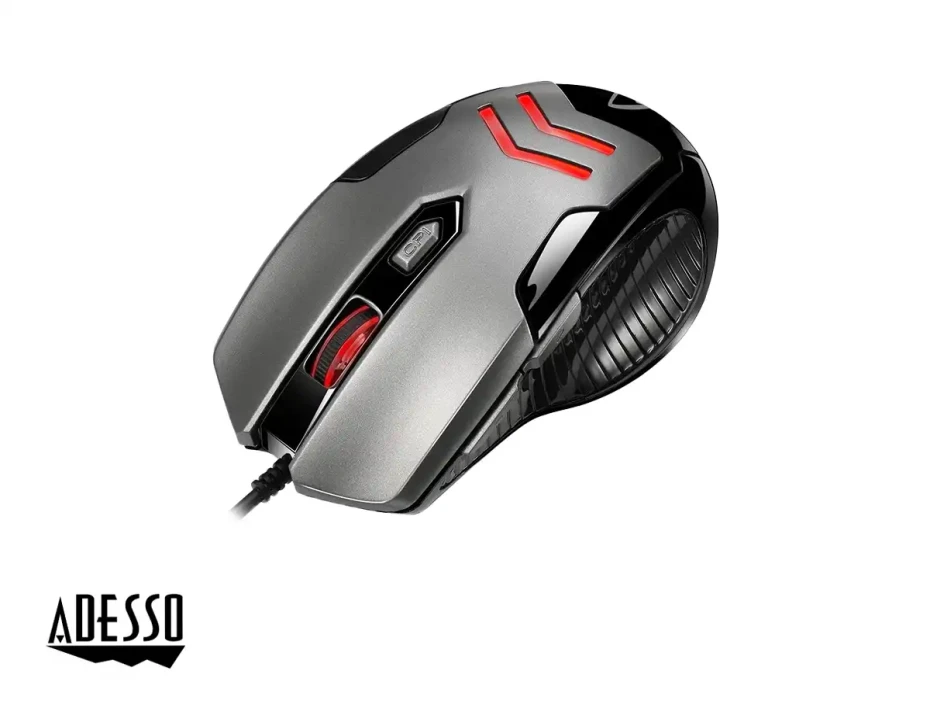 Mouse Adesso Imouse X1 Gaming  (imouse X1) Hasta 3200 Dpi, 6 Botones, Rgb, Negro Con Plata