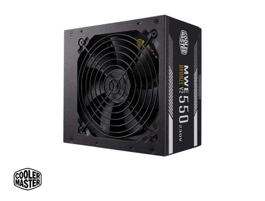 Fuente De Poder Cooler Master 550w Mwe V2 (mpe-5501-acabw-bus) Atx, 80 Plus Bronze, No Modular, Negro