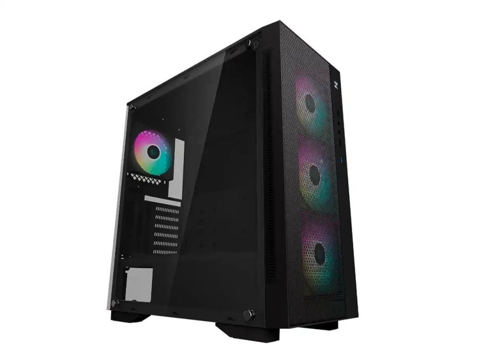 Case Deepcool Matrexx 55 Mesh Add-rgb 4f S/fuente (dp-atx-matrexx55-mesh-ar-4f) Panel De Vidrio, 4 Ventiladores, Led Argb, Negro